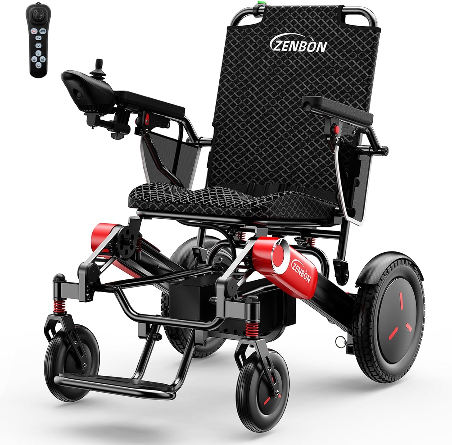 Silla de Ruedas Eléctrica de Aluminio Ligera y Plegable con Mando a Distancia para Adolescentes