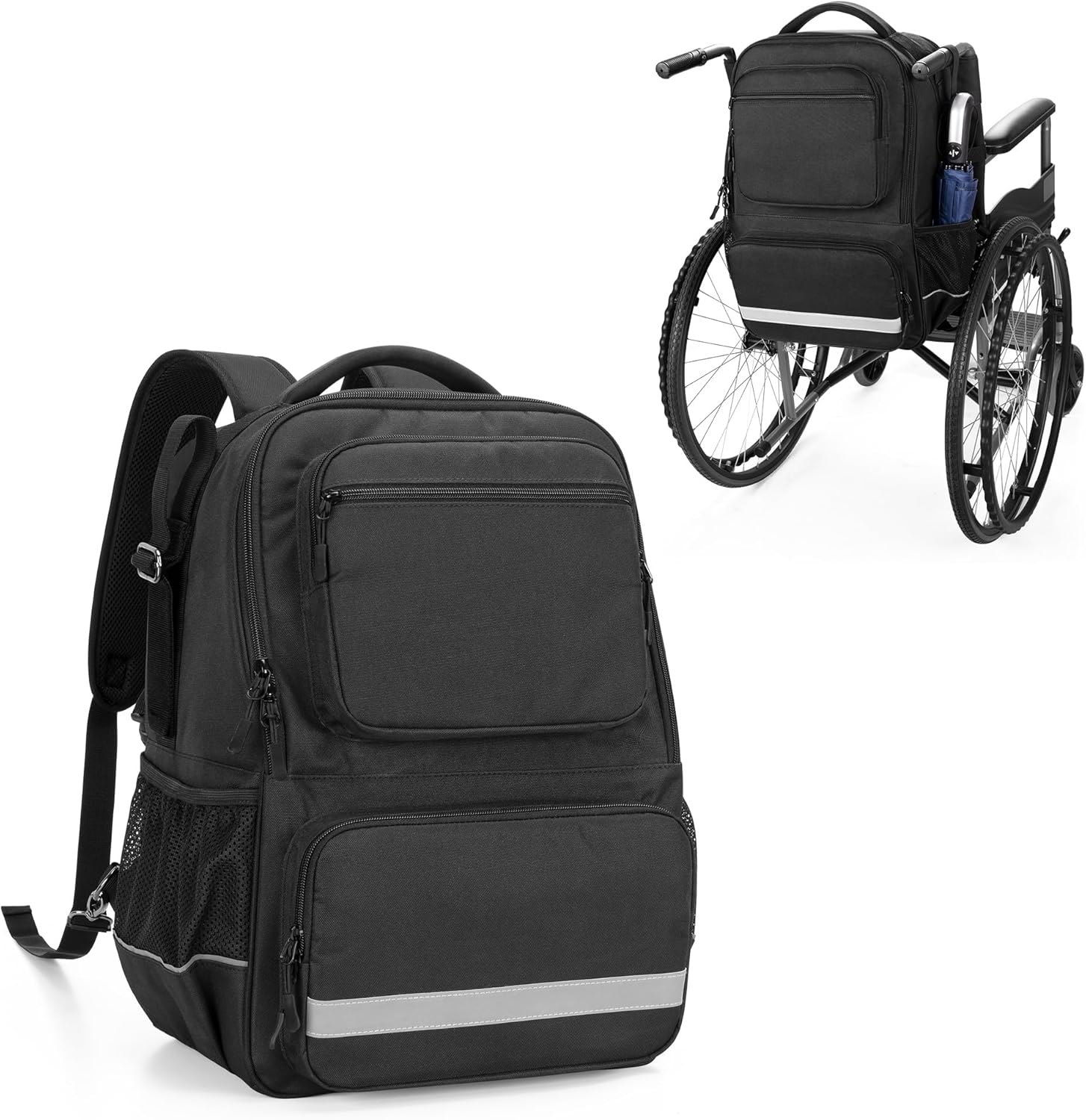 Mochila para Silla de Ruedas con Bolsillo de Aislamiento Térmico para Almacenamiento de Medicamentos