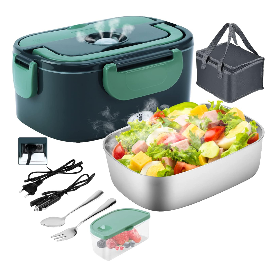 Fiambrera Electrica 4 en 1 con Bolsa Térmica y Juego de Cubiertos