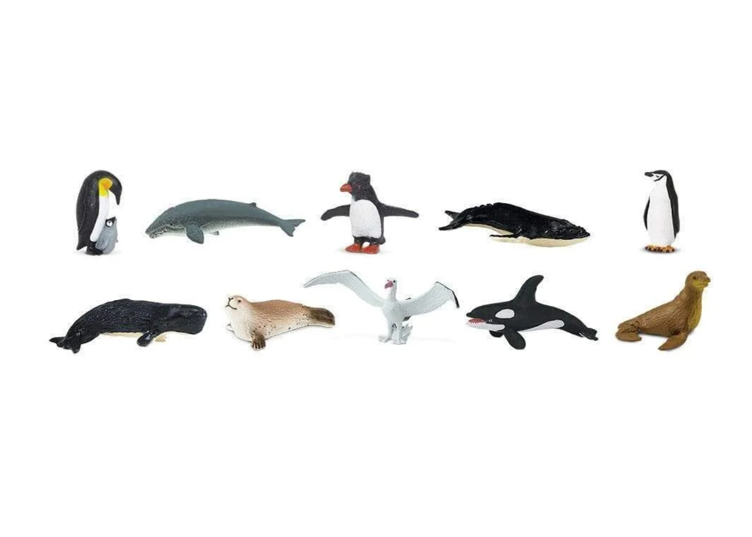 Set de 10 Figuras de animales de la Antártida