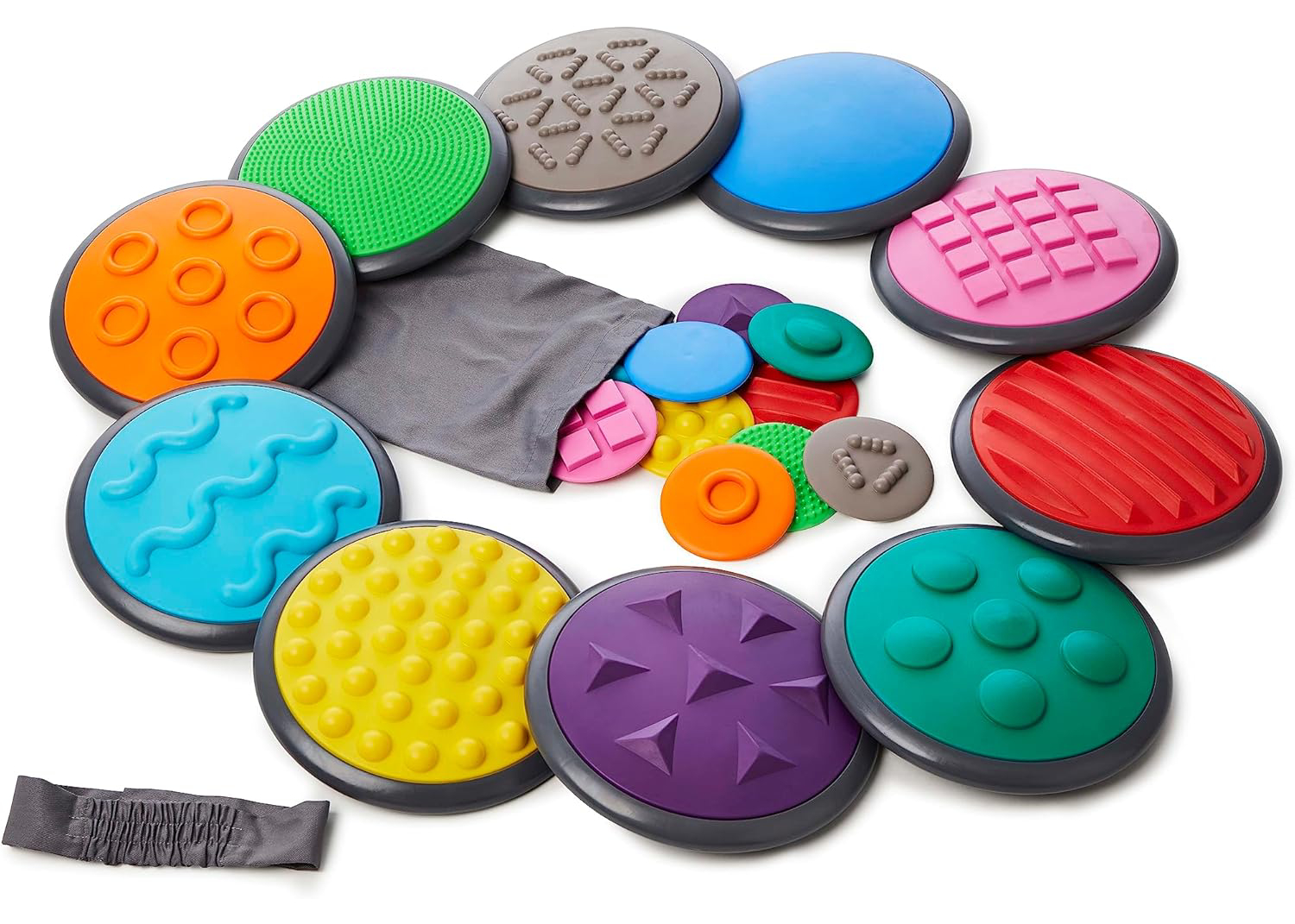 Set de 20 discos táctiles para explorar texturas con manos y pies