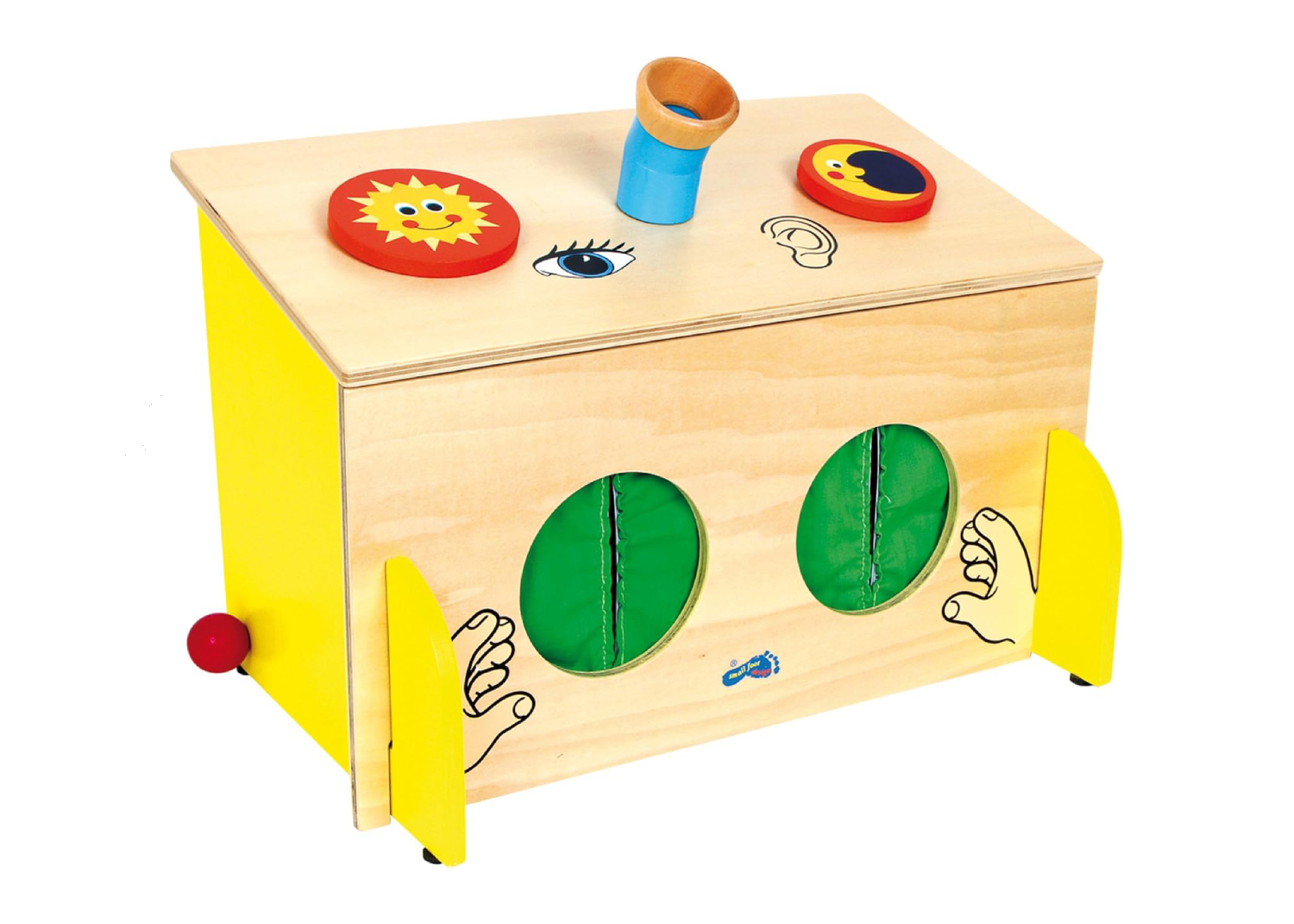 Caja de los sentidos para reconocer objetos mediante tacto, vista y oído