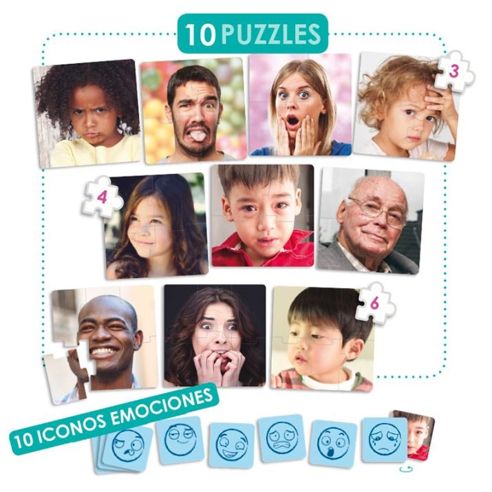 Set de 10 puzles de emociones Akros
