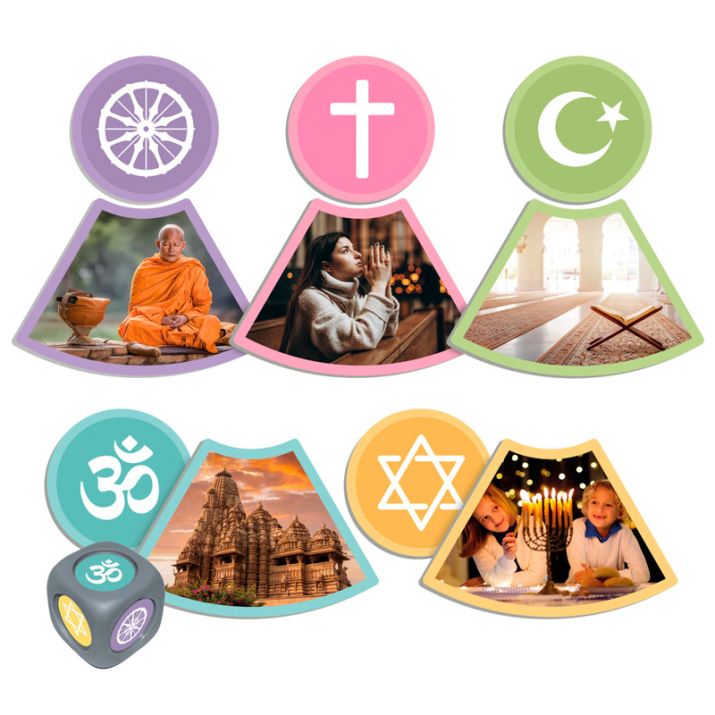 Religiones del mundo – Akros: juego de asociación para trabajar respeto, diversidad religiosa y convivencia