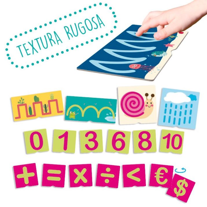 Tacto-fichas de números y preescritura – Akros: tarjetas táctiles Montessori para aprender números y practicar trazos