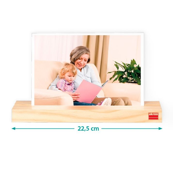 Soportes de madera para fichas – Akros: set de 2 bases para tarjetas, pictogramas y apoyos visuales
