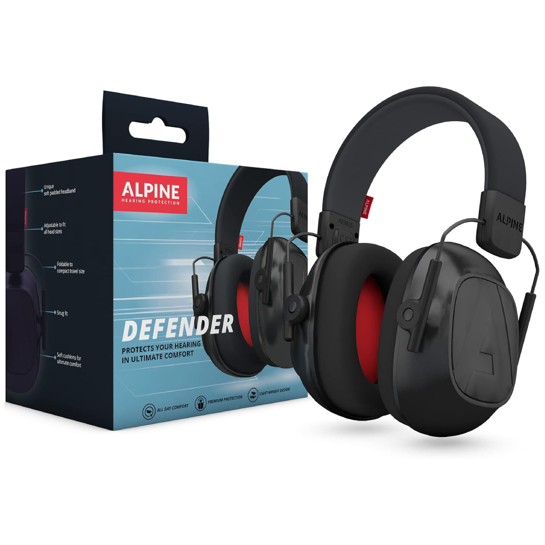 Alpine Defender: orejeras antirruido ajustables para adolescentes y adultos