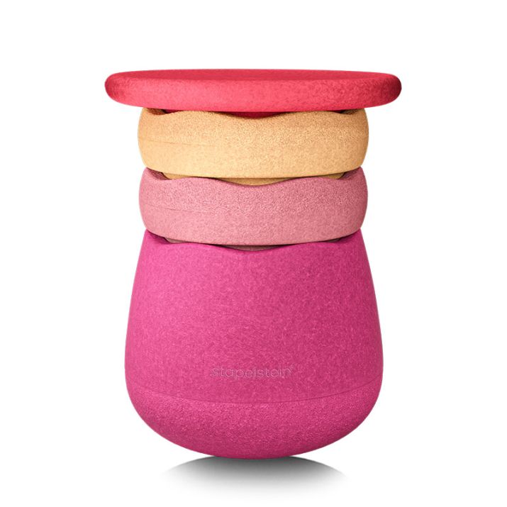 Stapelstein Dynamic All Flowers Rosa: asiento dinámico modular para movimiento, equilibrio y juego activo
